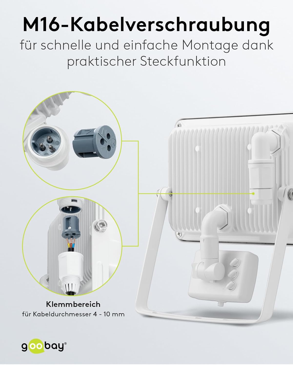 LED Strahler Bewegungsmelder Außen 50W / PIR Sensor Außenstrahler IP44 / Neutralweißes Licht 4250 lm/LED Scheinwerfer Fluter Wandmontage/Gartenstrahler/Weiß [Energieklasse F]