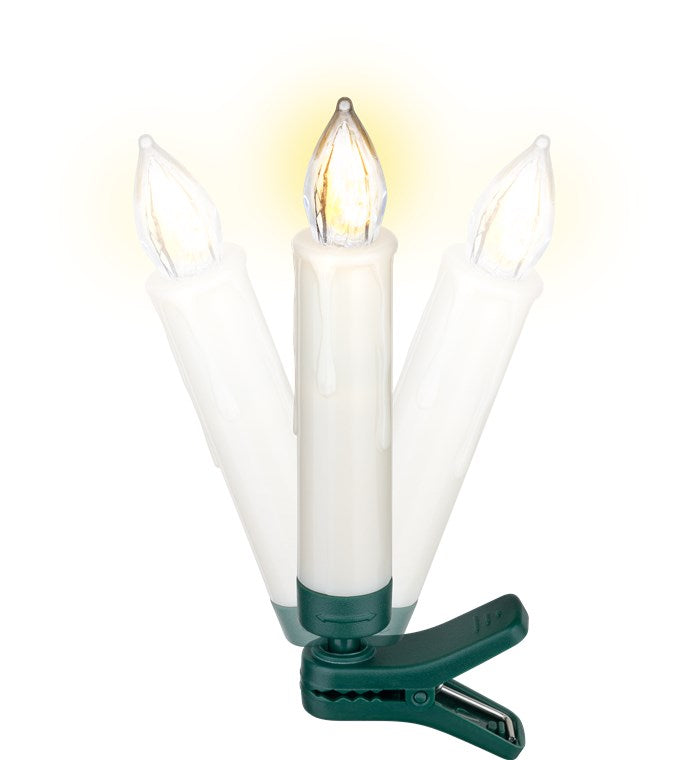 Kabellose LED Weihnachtsbaumkerzen mit Timerfunktion / LED Kerzen mit Fernbedienung/Flackernde Flamme Christbaumkerzen / Elektrische Kerzen / Baumkerzen 20er Set / Weiß