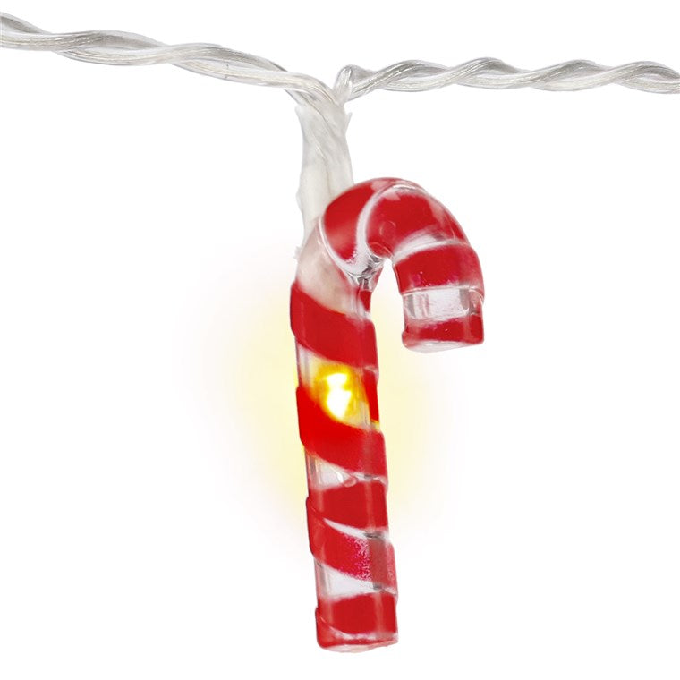 goobay 10er LED Zuckerstangen Lichterkette, Zuckerstäbe, Candy Cane We