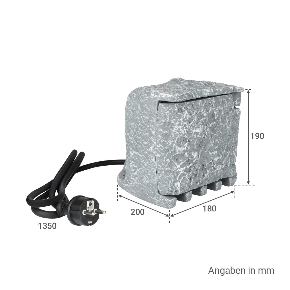 Gartensteckdose in Steinoptik IP44 - Ausführung: 2 Steckdosen mit Zeitschaltuhr / Timer