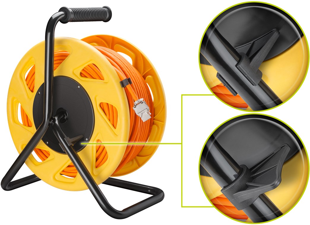 Netzwerk Kabeltrommel 50m Outdoor CAT 7A Kabel RJ45 Keystone Buchse Netzwerkkabeltrommel Netzwerkkabel Verlängerungskabel 50m Orange