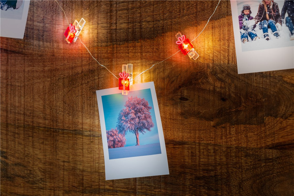 goobay 10er LED Fotoclip Lichterkette mit Wäscheklammern / LED Clips für Polaroidbilder / Lichterkette für Polaroid Bilder zum Aufhängen / Fotoclips Deko / Für 10 Bilder