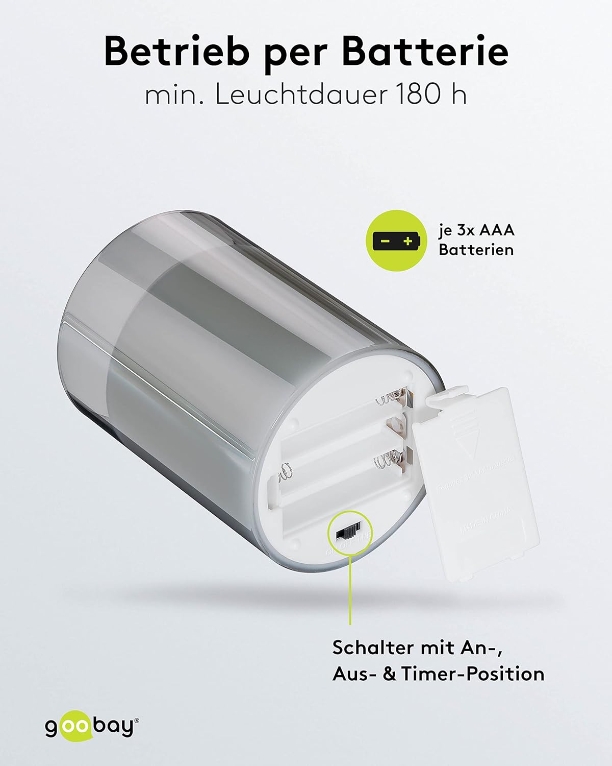 LED Echtwachskerze im Glas / 12,5cm hoch / Flammenlose Kerzen mit beweglicher Flamme / Batteriebetriebene Kerzen / LED Tisch Deko / LED-Kerzen mit Timer, Grau