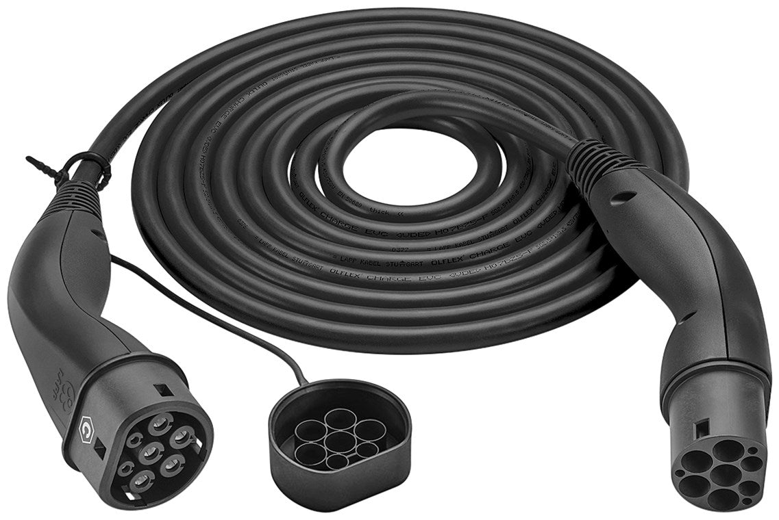 Lapp Mobility Helix Typ 2 Ladekabel 22 KW / Selbstaufrollend / 32 A / 3-Phasig / E-Auto Ladekabel / Mode 3 / 5m, Schwarz