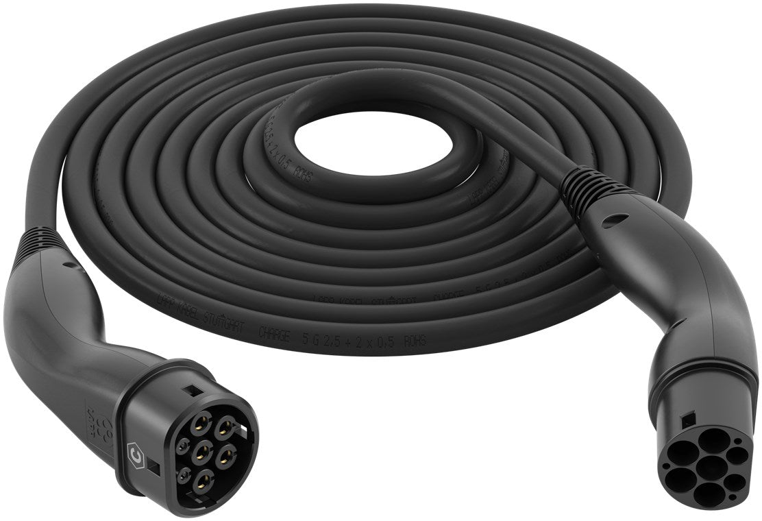Lapp Mobility Helix Typ 2 Ladekabel 22 KW / Selbstaufrollend / 32 A / 3-Phasig / E-Auto Ladekabel / Mode 3 / 5m, Schwarz