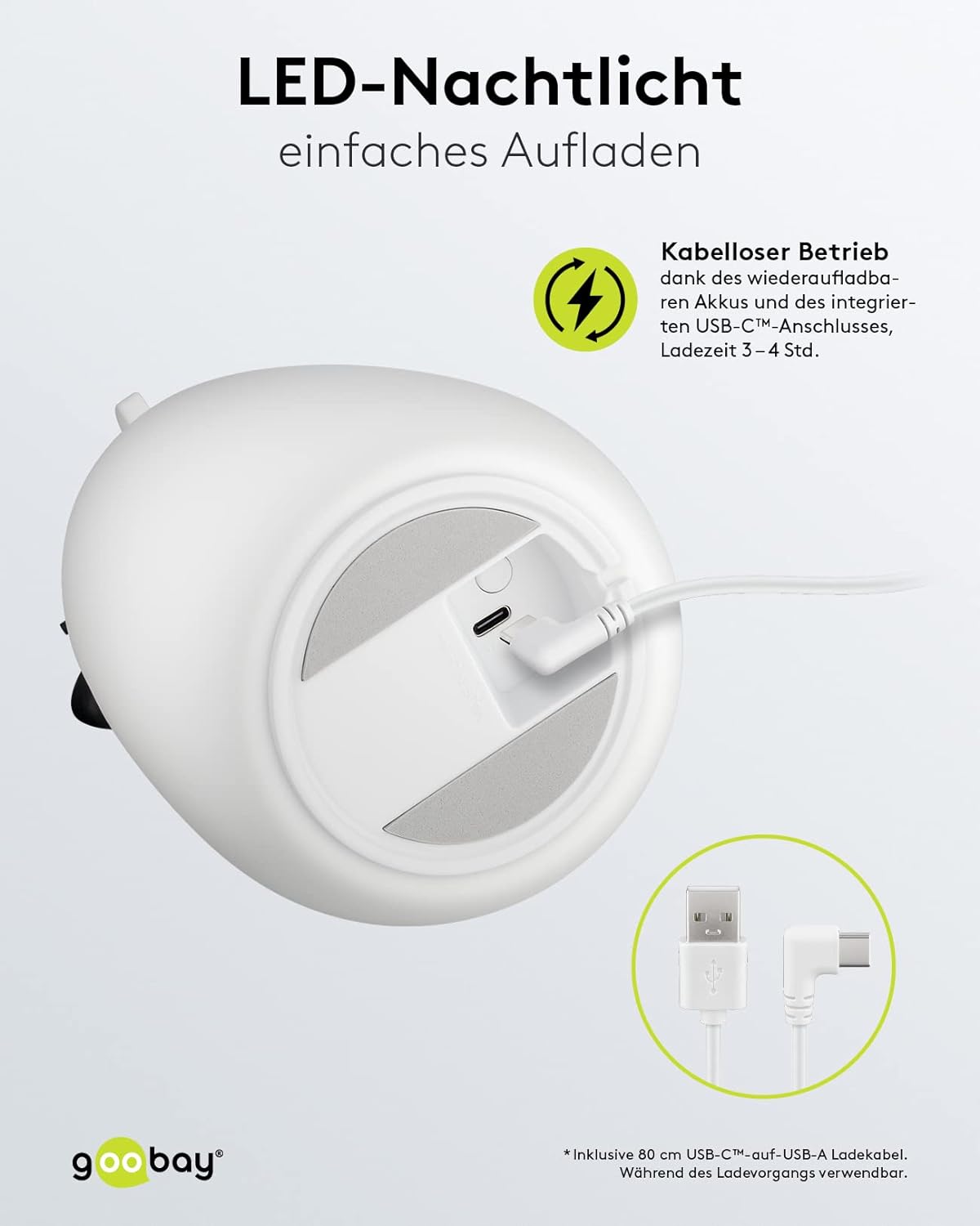 LED Nachtlicht Eisbär/geeignet als Einschlafhilfe, Stilllicht und Kinderzimmer Deko/leuchtet in warmweißem Licht, 7 Farbwechsel und 3 Leuchtmodi