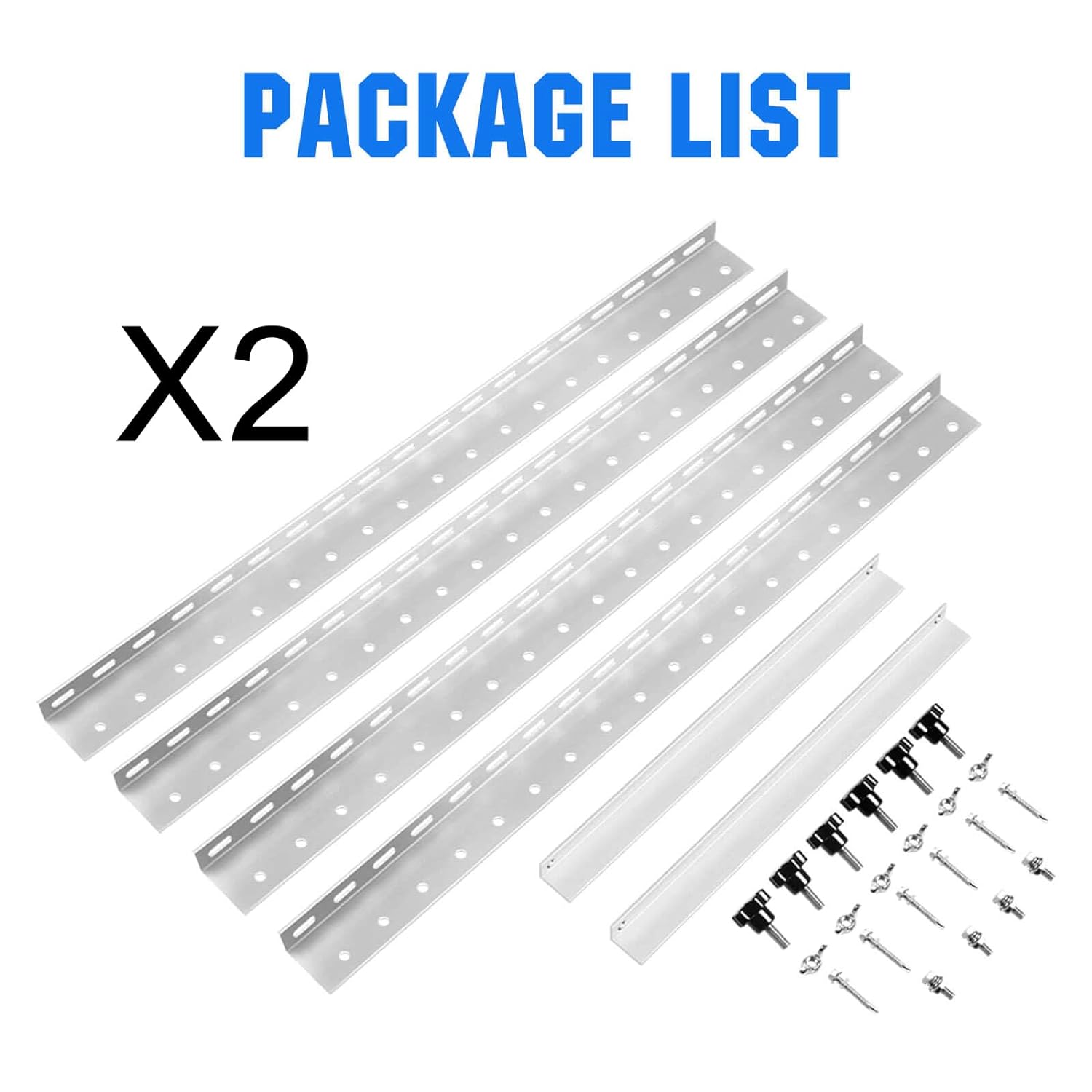 Solarmodul Halterung für 2 Module - 45 Zoll Photovoltaik Universal Solarmodul Halterungen 114CM Balkonkraftwerk Halterung, Winkel einstellbar 0-90° für Dachhalterungen Solarmodule