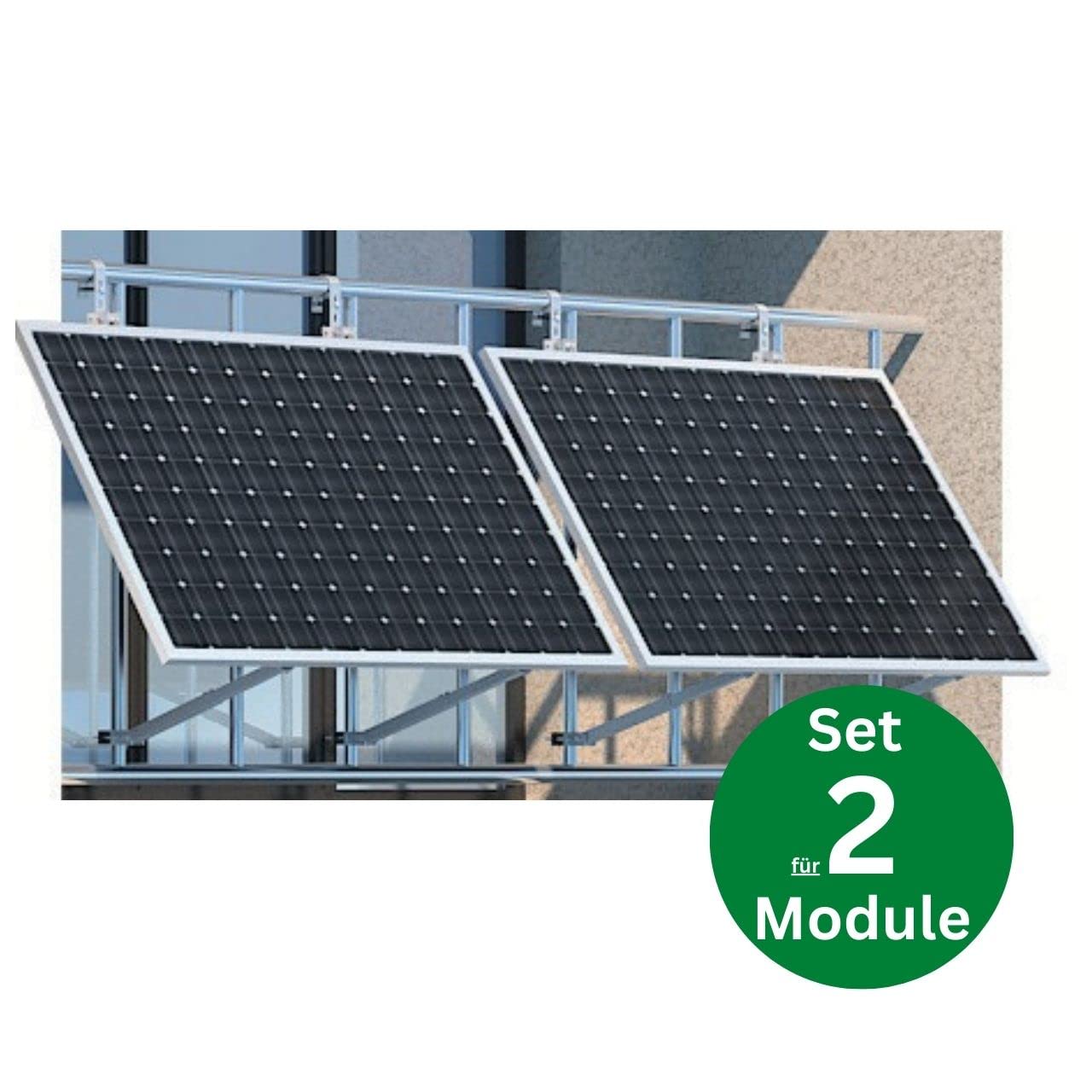 4 Stück für 2 Module Halterung für Solarpanel - Aufständerung für Solarmodule Photovoltaik Aufständerung Montageset Solar Einstellbarer Winkel für Balkon, Flachdach oder Garten