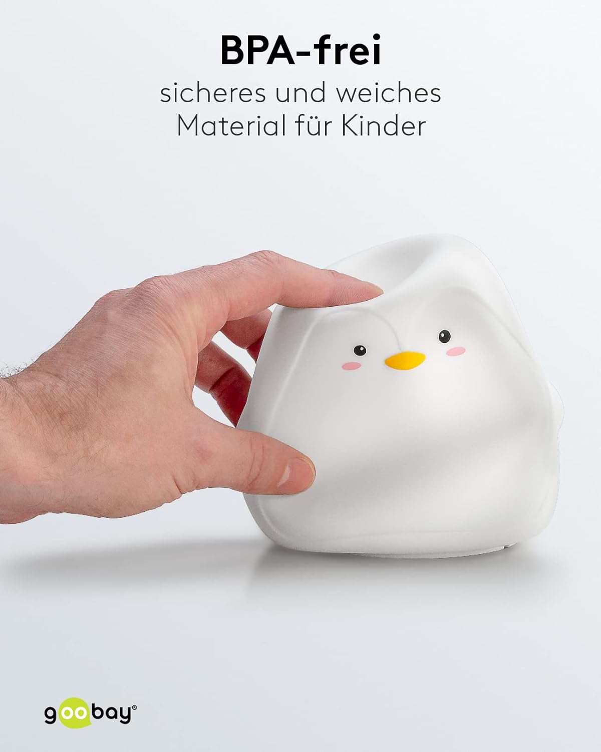 LED Nachtlicht Pinguin/geeignet als Einschlafhilfe, Stilllicht und Kinderzimmer Deko/leuchtet in warmweißem Licht, 7 Farbwechsel und 3 Leuchtmodi, Klein