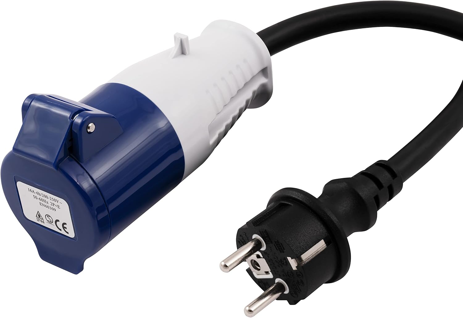 MC Power CEE-Kupplung auf Schutzkontakt Stecker | 0,35m, H07RN-F 3G2,5, 230V, IP44 | Robustes Verlängerungsadapter-Kabel