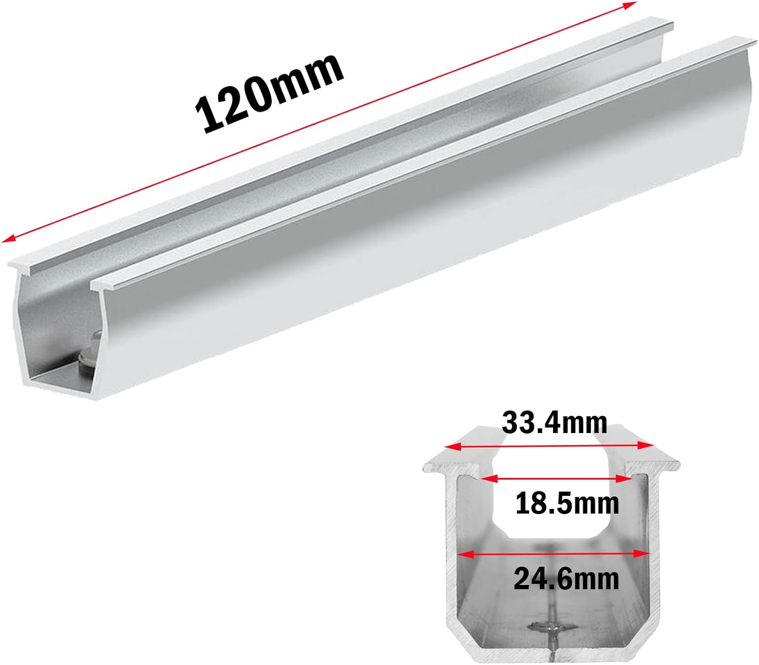 Solarmodul Halterung Flachdach, Alu Photovoltaik Montageschiene 12CM, Verstellbare Schwarz Klemme für 30-35MM Dicke Module, Solarpanel Halterung Montageset 2 Module Geeignet für Flachdach Trapezdach