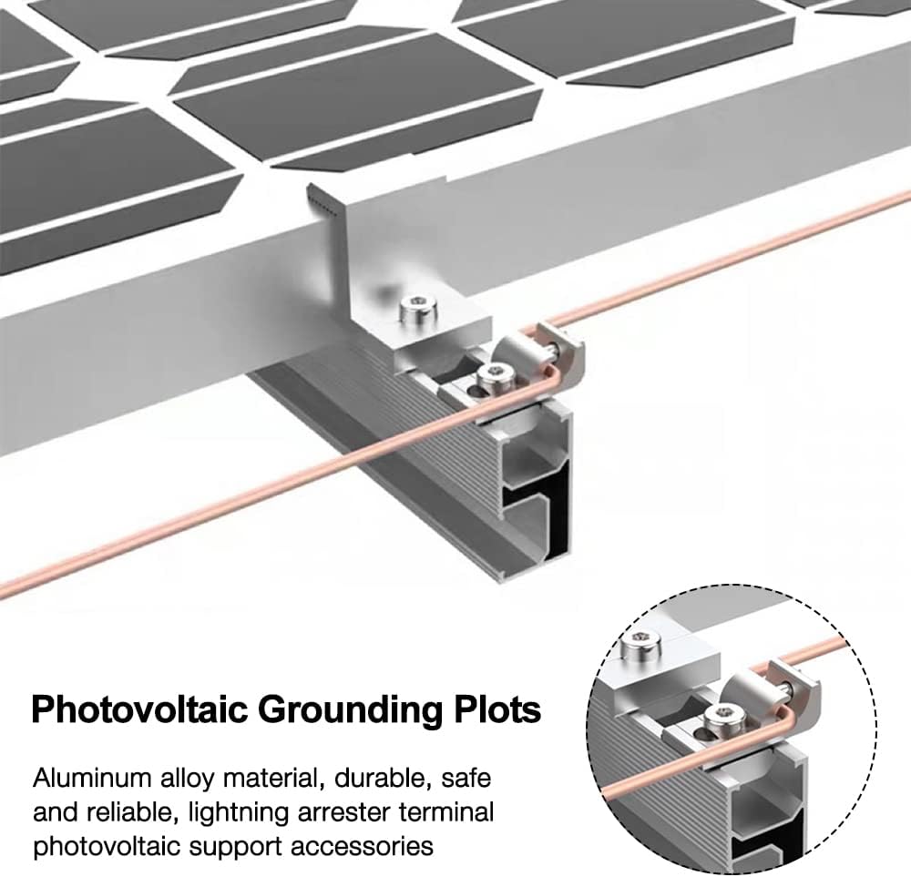 20 Stück Erdungsklemme Boden Solarpanel Erdungsclip Solarmodul Montage Halterung Endklemme Kit Befestigung Für Pv Module Für Solar System Erdungsösen Befestigungen Photovoltaikanlagen