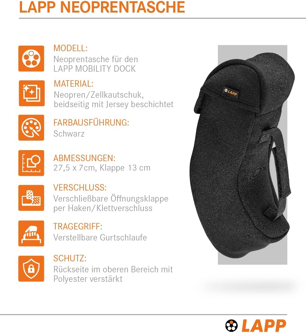 Lapp Mobility Neoprenhülle für das Ladegerät Mobility Dock/Schwarz