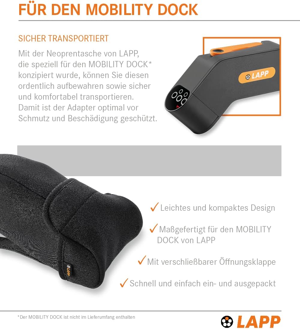 Lapp Mobility Neoprenhülle für das Ladegerät Mobility Dock/Schwarz