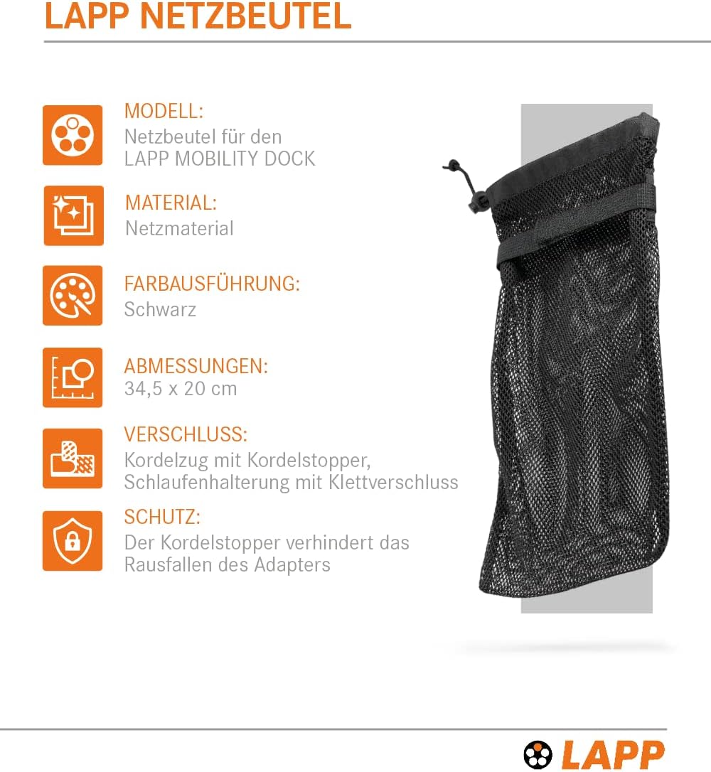 Lapp Mobility Netzbeutel für das Ladegerät Mobility Dock / Schwarz