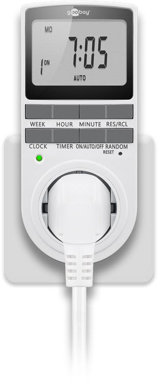 3er-Set Zeitschaltuhr digital mit 16 Programmen - Zeitschaltuhr Steckdose mit Zufallsmodus zum Einbruchschutz - Timer Steckdose inkl. 100 Tage Back-up Akku - 3680W - 230V (AC) - 16A