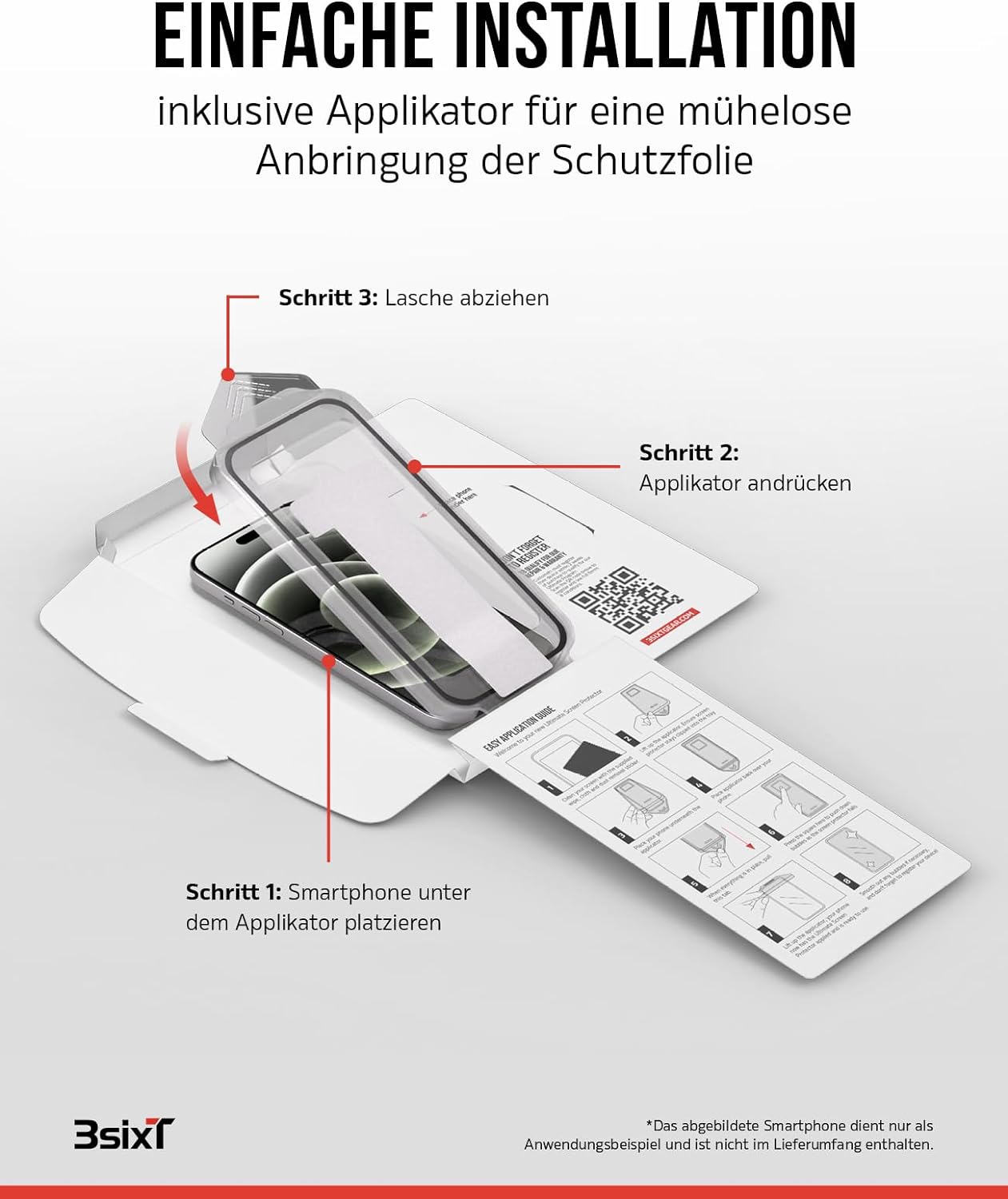 3sixT 65917 3in1 Protection Bundle für iPhone 15 / Hülle Displayschutz & Kamera Schutz Set/Inkl. Handyhülle Panzerglas Kamera Protektor stoßfest / 3in1 Hüllen Set