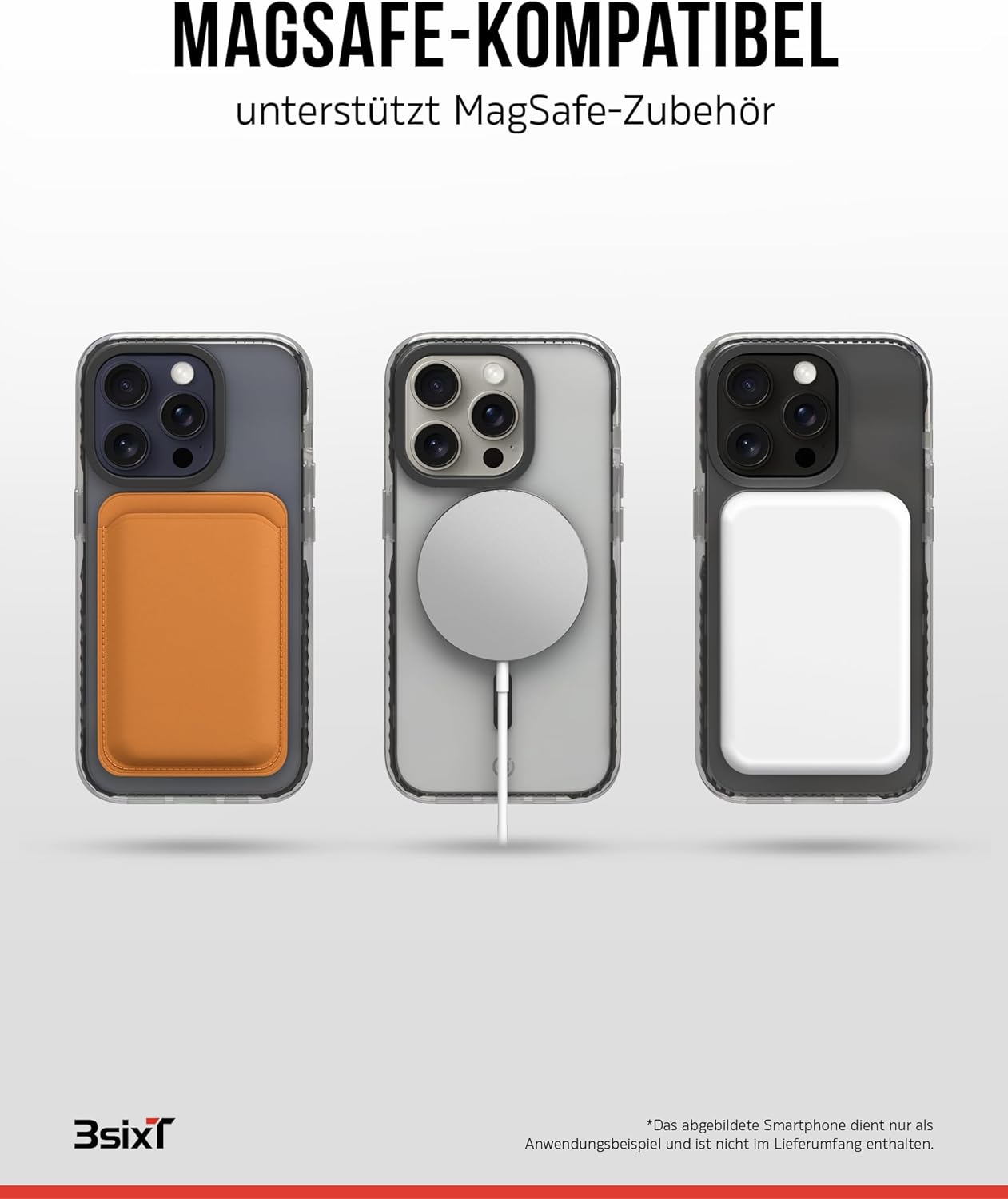 3sixT 65920 3in1 Protection Bundle für iPhone 15 Pro Max/Hülle Displayschutz & Kamera Schutz Set/Inkl. Handyhülle Panzerglas Kamera Protektor stoßfest / 3in1 Hüllen Set