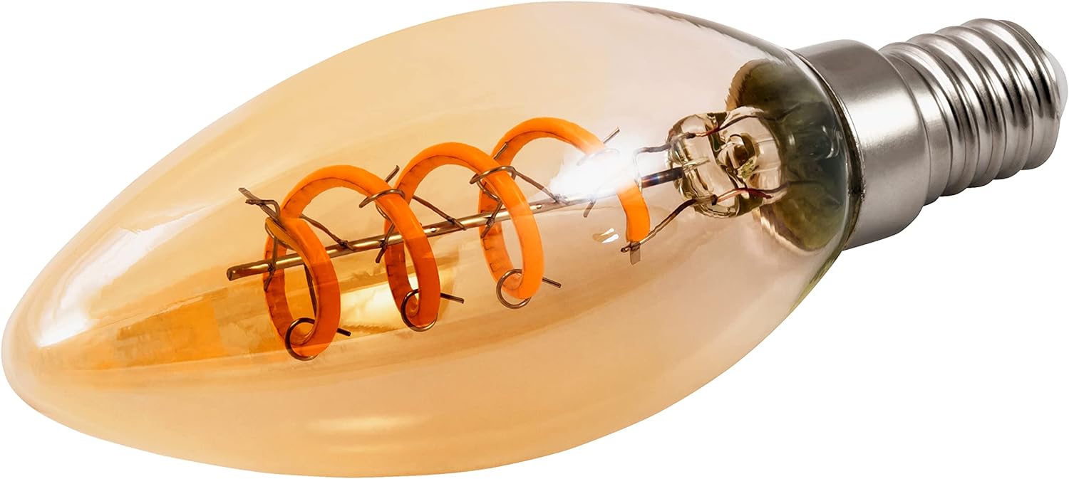 LED Filament Kerzenlampe McShine ''Retro'' E14, 2W, 150lm, warmweiß, goldenes Glas