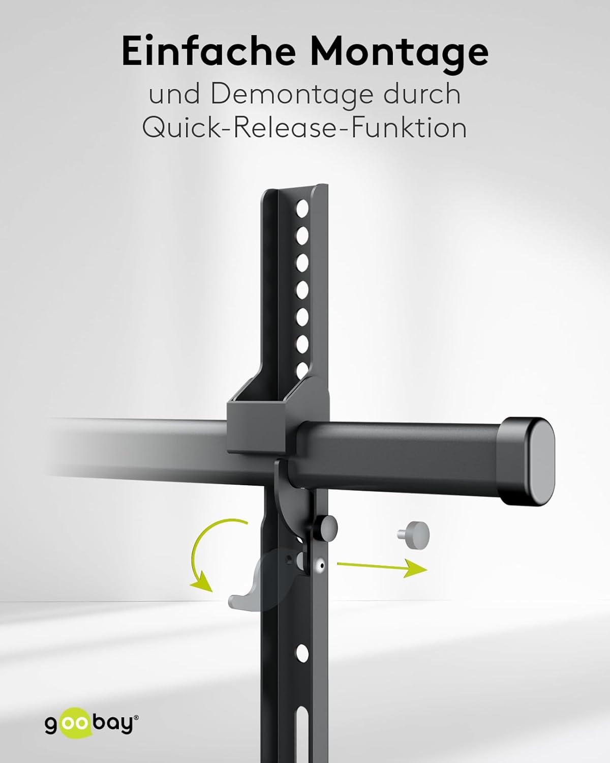 goobay TV-Wandalterung für Fernseher von 43 bis 90 Zoll (109 – 229 cm), TV Halterung, max. 80 kg, ausziehbar bis zu 104,5 cm, voll beweglich (schwenkbar und neigbar)