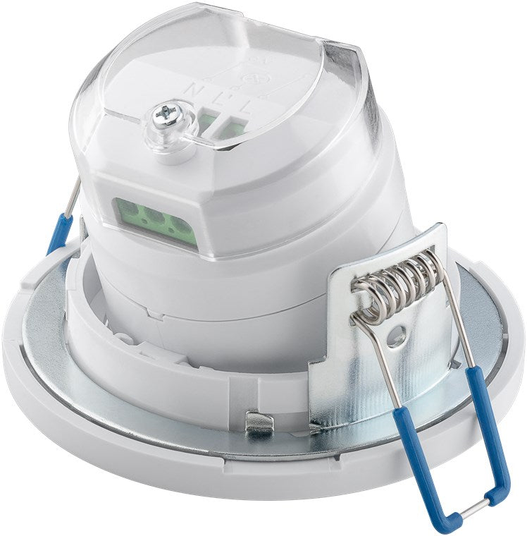 Goobay Infrarot Bewegungsmelder mit Dämmerungssensor Innen 360° PIR Sensor LED Leuchte Unterputz Deckenmontage Einbaubewegungsmelder 8 m Weiß