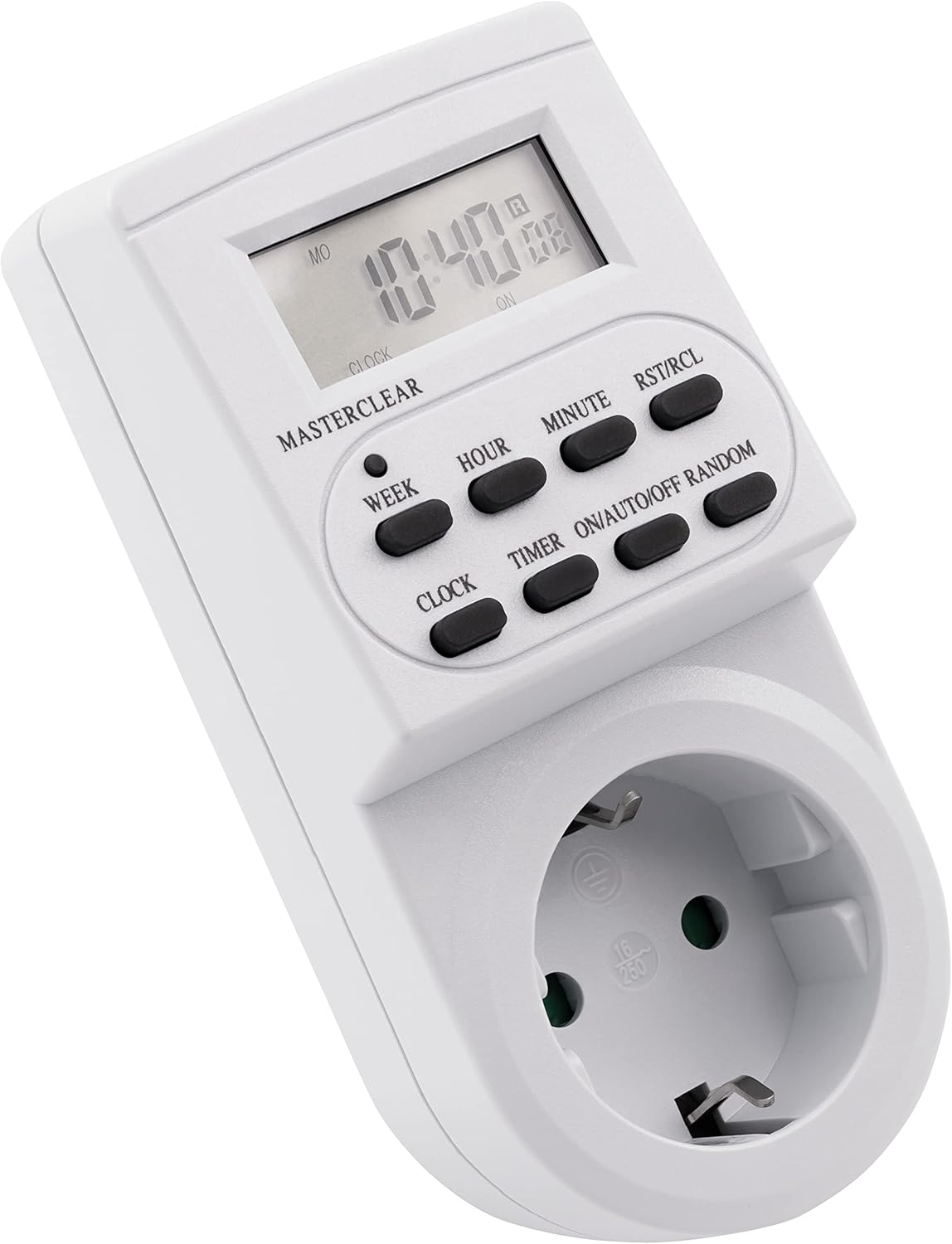 MC Power - Digitale Zeitschaltuhr | AZ-62 | Steckdosen-Timer mit 10 Schaltprogrammen, Wochenzeitschaltuhr, 12/24 Std. Zyklus, Backup-Akku, automatische Zeitsteuerung