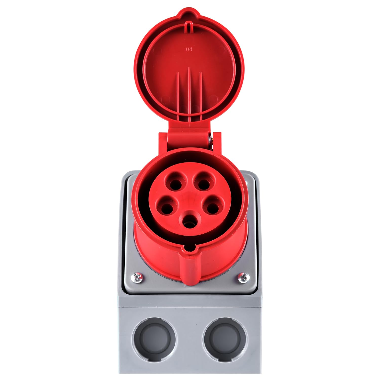 McPower CEE-Kombi-Wanddose | 1x Schutzkontakt Steckdose 1x CEE 16A | IP44, robustes Gehäuse mit Klappdeckel für Werkstätten Baustellen, Industrie