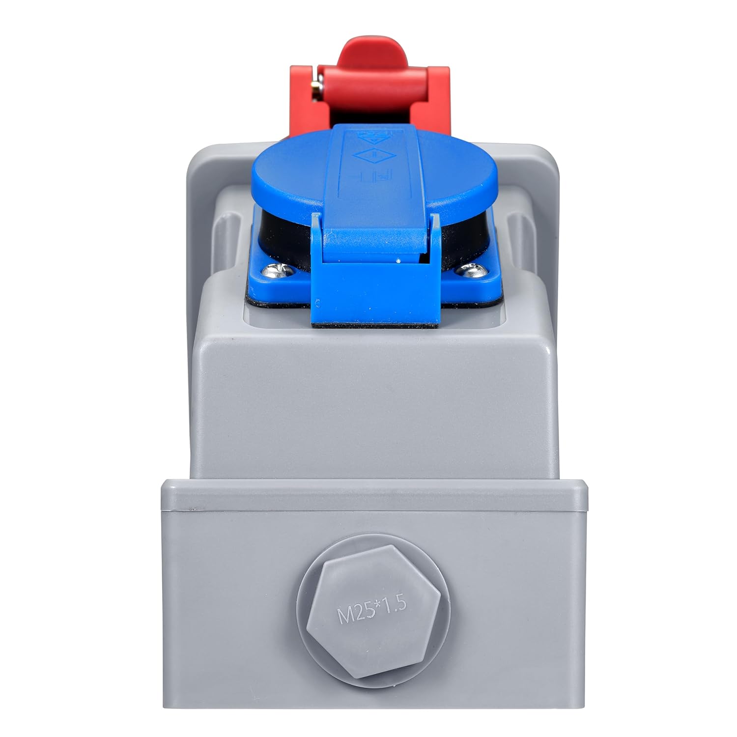 McPower CEE-Kombi-Wanddose | 1x Schutzkontakt Steckdose 1x CEE 16A | IP44, robustes Gehäuse mit Klappdeckel für Werkstätten Baustellen, Industrie