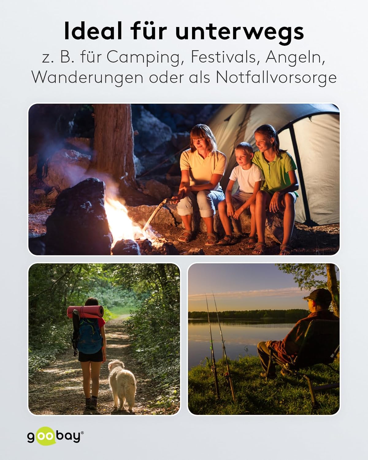 LED Solar Campinglampe mit IR Fernbedienung / Camping Beleuchtung / Outdoor Lampe / Hängelampe / 6 Leuchtmodi / 3,7 V, 2000 mAh / Powerbank Funktion / Aufladen von USB A Geräten