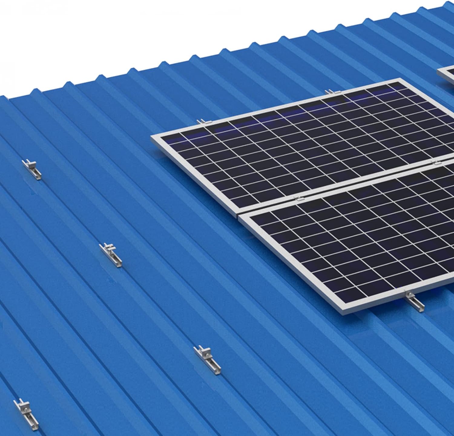 Solarmodul Halterung Flachdach, Alu Photovoltaik Montageschiene 12CM, Verstellbare Schwarz Klemme für 30-35MM Dicke Module, Solarpanel Halterung Montageset 2 Module Geeignet für Flachdach Trapezdach