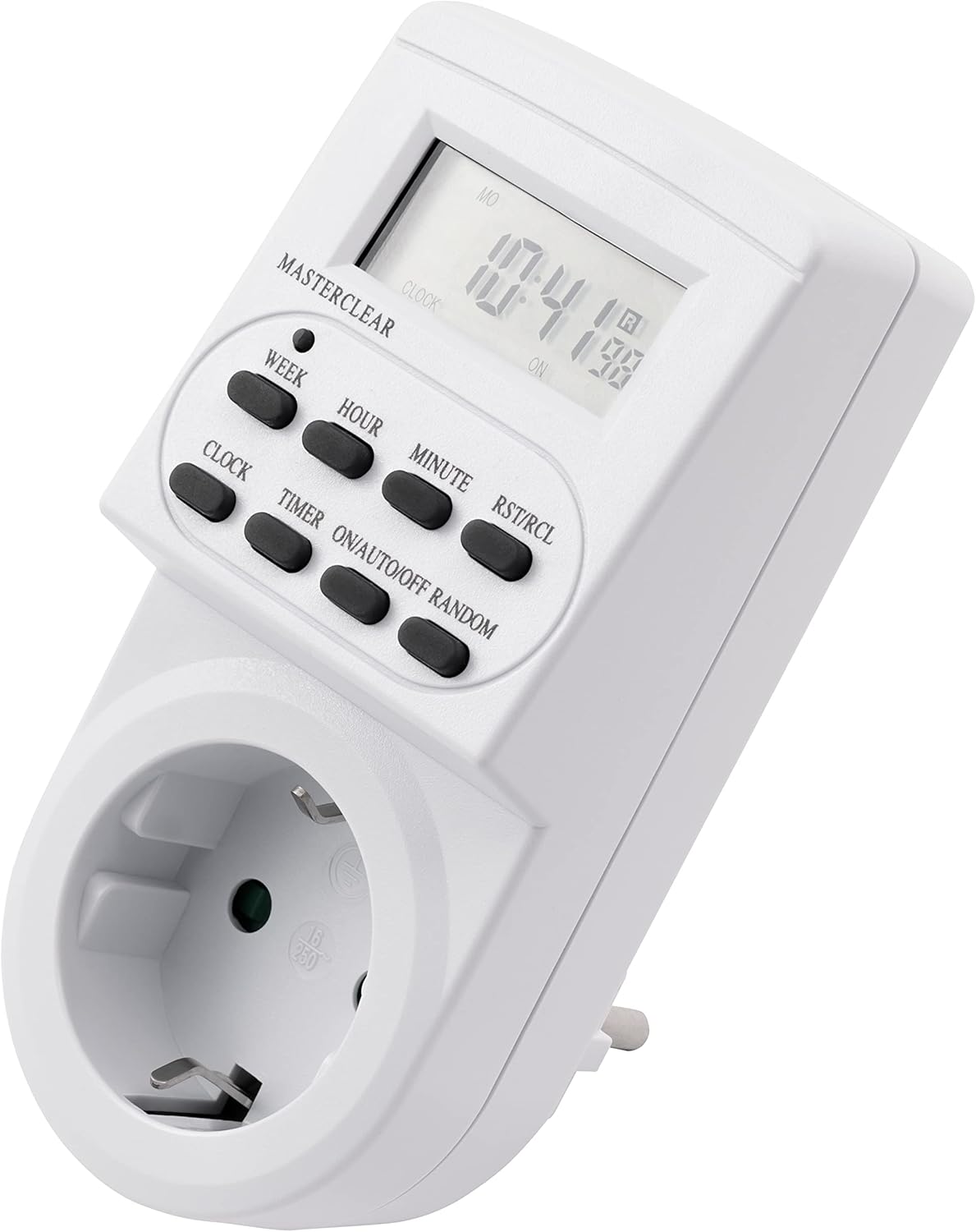 MC Power - Digitale Zeitschaltuhr | AZ-62 | Steckdosen-Timer mit 10 Schaltprogrammen, Wochenzeitschaltuhr, 12/24 Std. Zyklus, Backup-Akku, automatische Zeitsteuerung