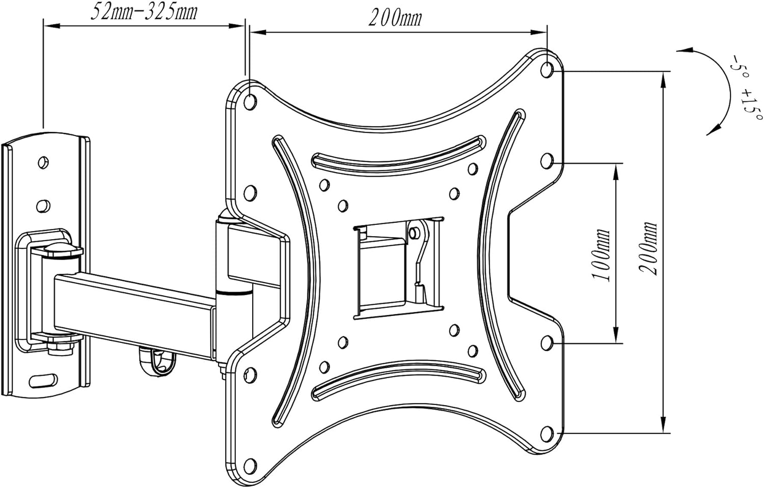 mywall HL15-2L Wandhalterung für Flachbildschirme, 23-42 Zoll (58-107cm) bis 25 KG Schwarz 20 Jahre Garantie