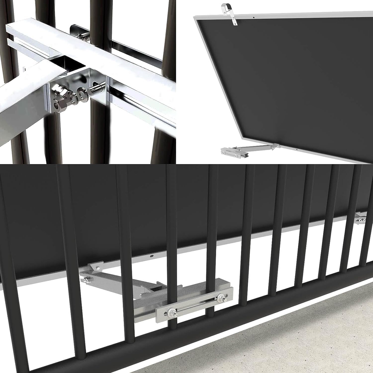Balkonkraftwerk Halterung, Solarmodul Halterung mit Haken, Halterung für Solarmodule aus Aluminium, Photovoltaik Halterungen, Neigungswinkel 0° & 15-30° für Balkone (Balkonkraftwerk Halterung 1Paar)