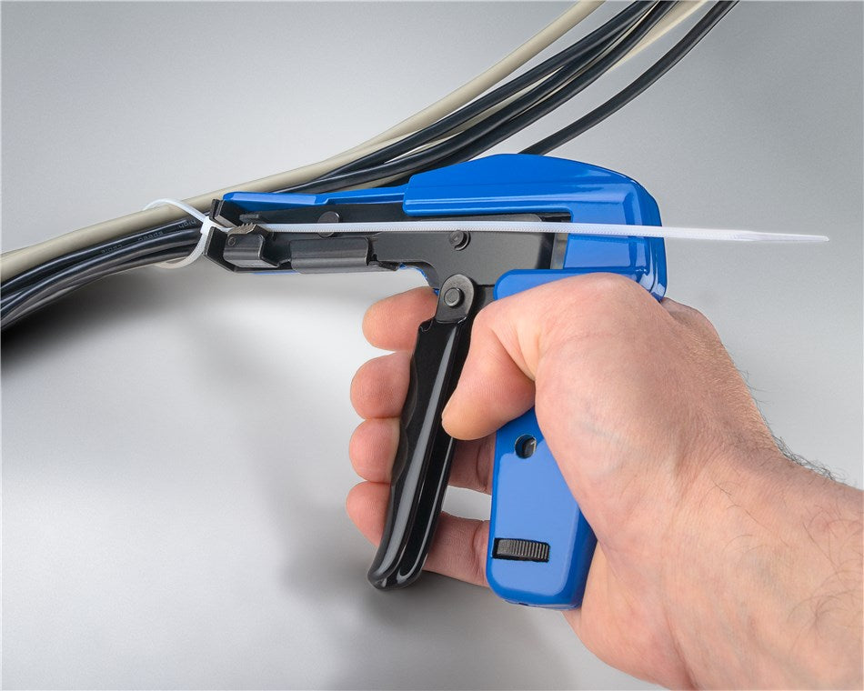 Kabelbinder Zange für 2,2 mm bis 4,8 mm Kabelbinder Spannwerkzeug zum Anziehen und Schneiden Kabelbinder Kabelbinderzange Blau