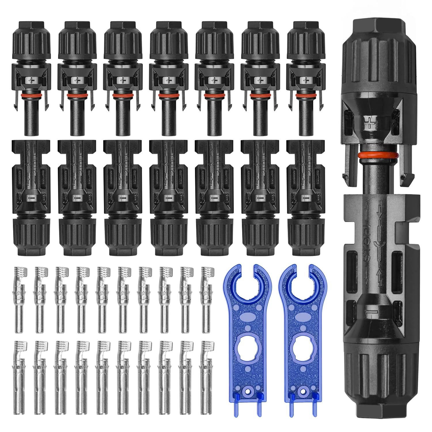 24 Paar MC4 Solarstecker Solar Buchse + Stecker Kupplung Kabel Buchse 2,5-6 mm