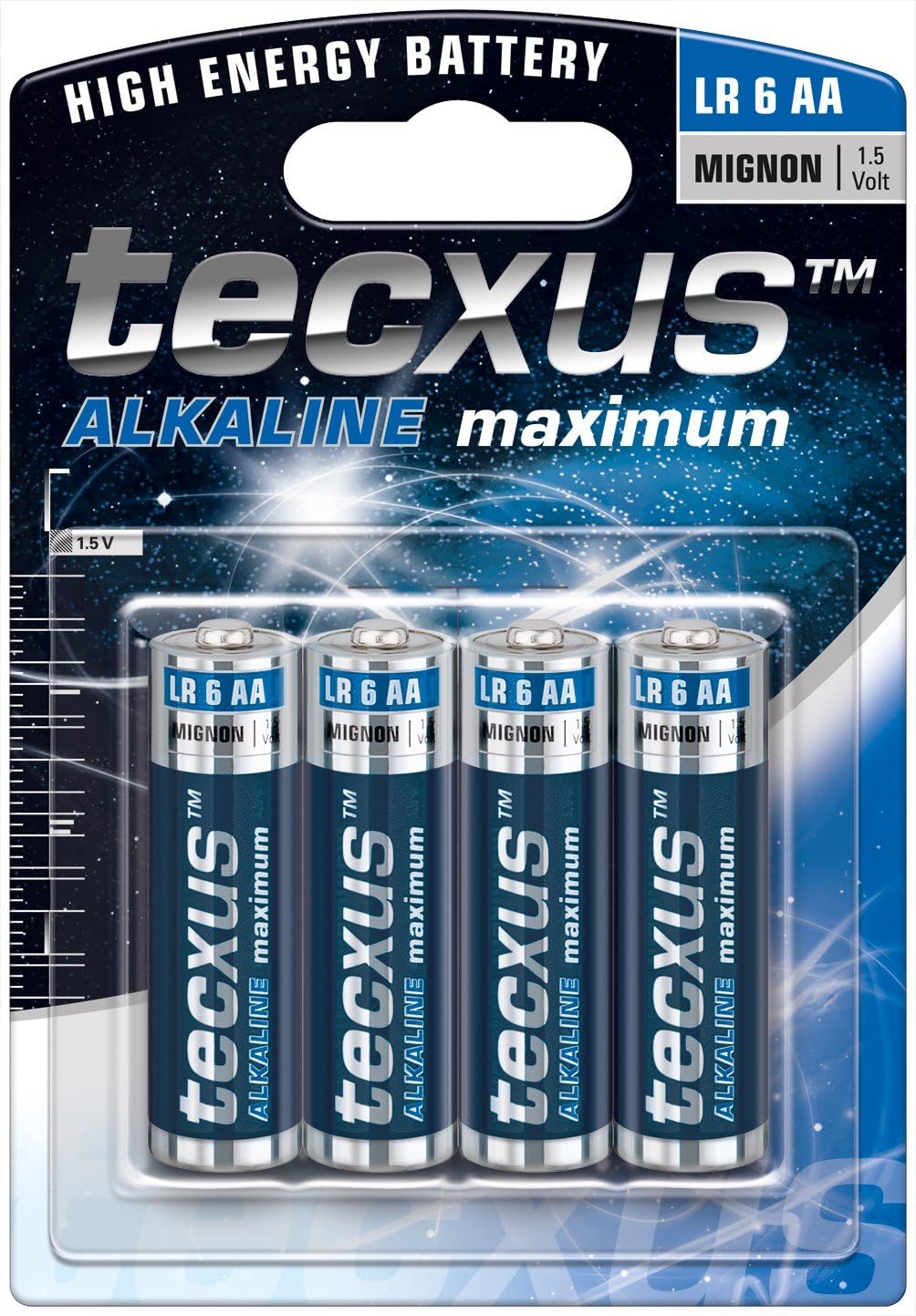 Mignon (LR6 / AA) Batterien Alkaline 1,5 V mit langer Lebensdauer, 4er Pack