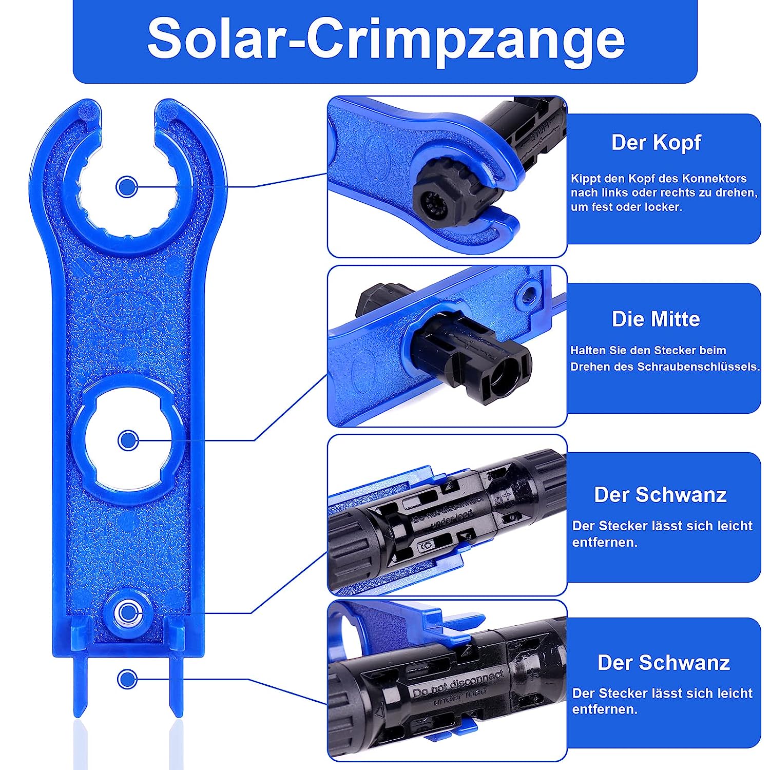 40 Paar Solarstecker Crimpzange Set für 2,5/4/6mm² Solarpanel P-V Kabel Männlich/Weiblich Photovoltaik Solarpanel Stecker Steckverbinder, PV Stecker mit Schraubenschlüssel