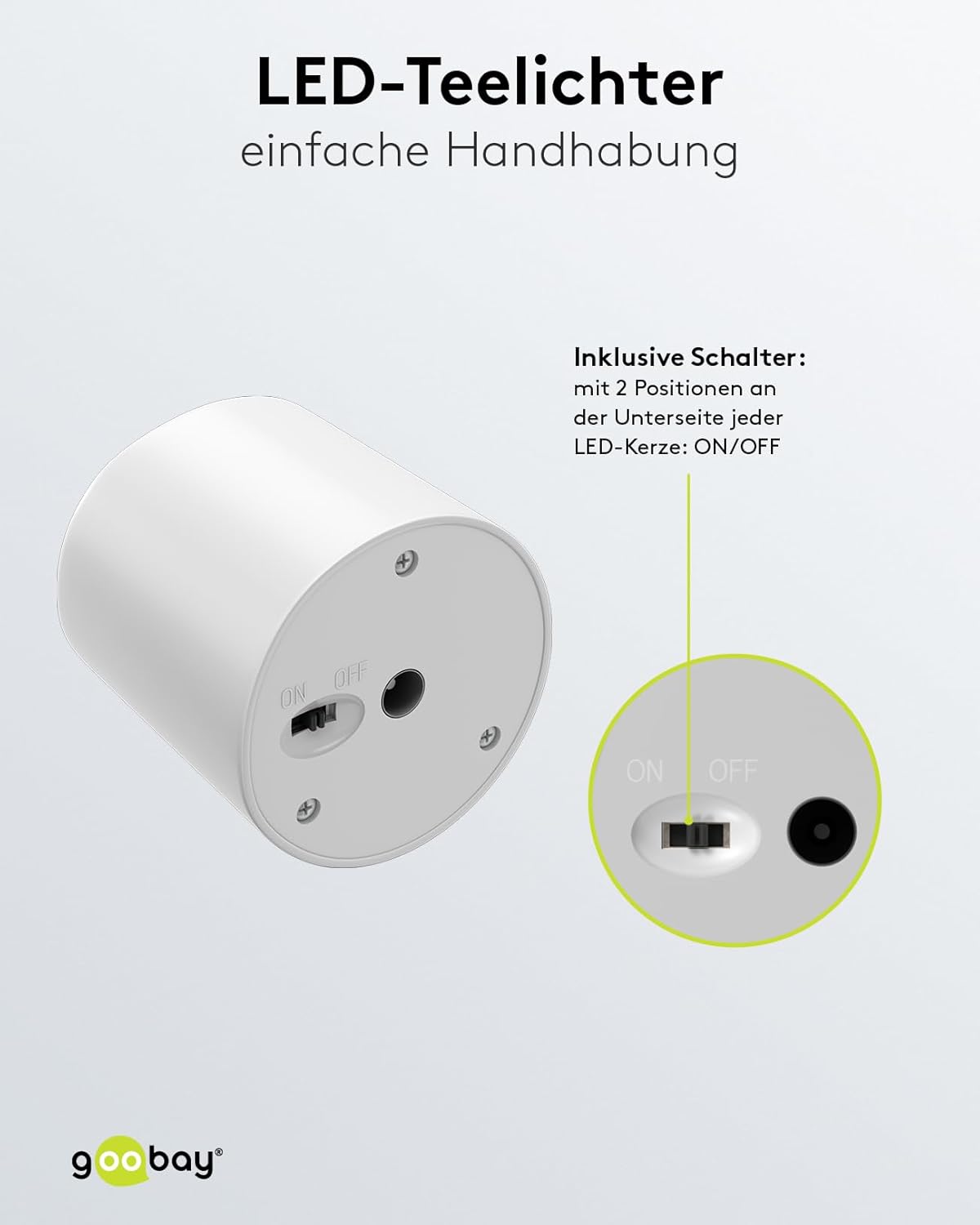 6er Set LED Teelichter/Akku Kerzen mit Timer/Aufladbare USB Teelichter / Kunststoffteelichter mit Akku / 6 kleine LED Kerzen wiederaufladbar, Weiß