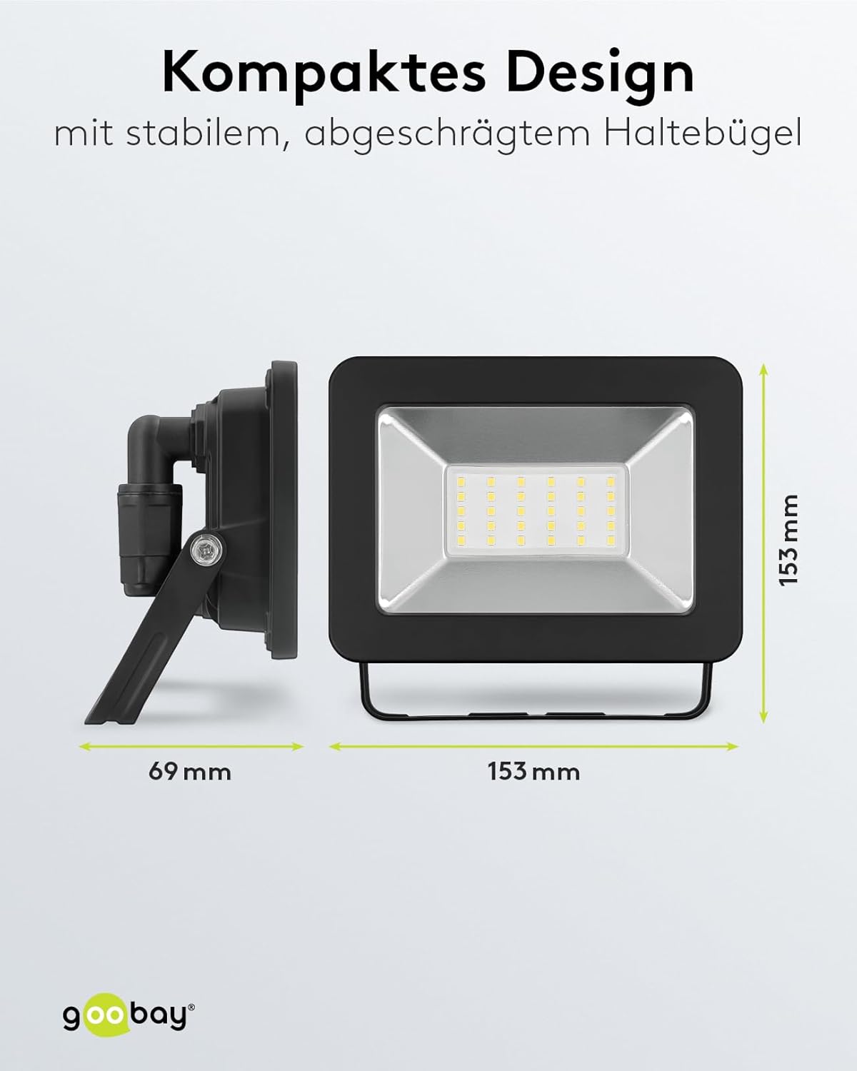 LED Strahler Außen 30W / Außenstrahler IP65 / Neutralweißes Licht 2550 lm/LED Scheinwerfer Fluter Wandmontage / IP65 Gartenstrahler/Schwarz [Energieklasse F]