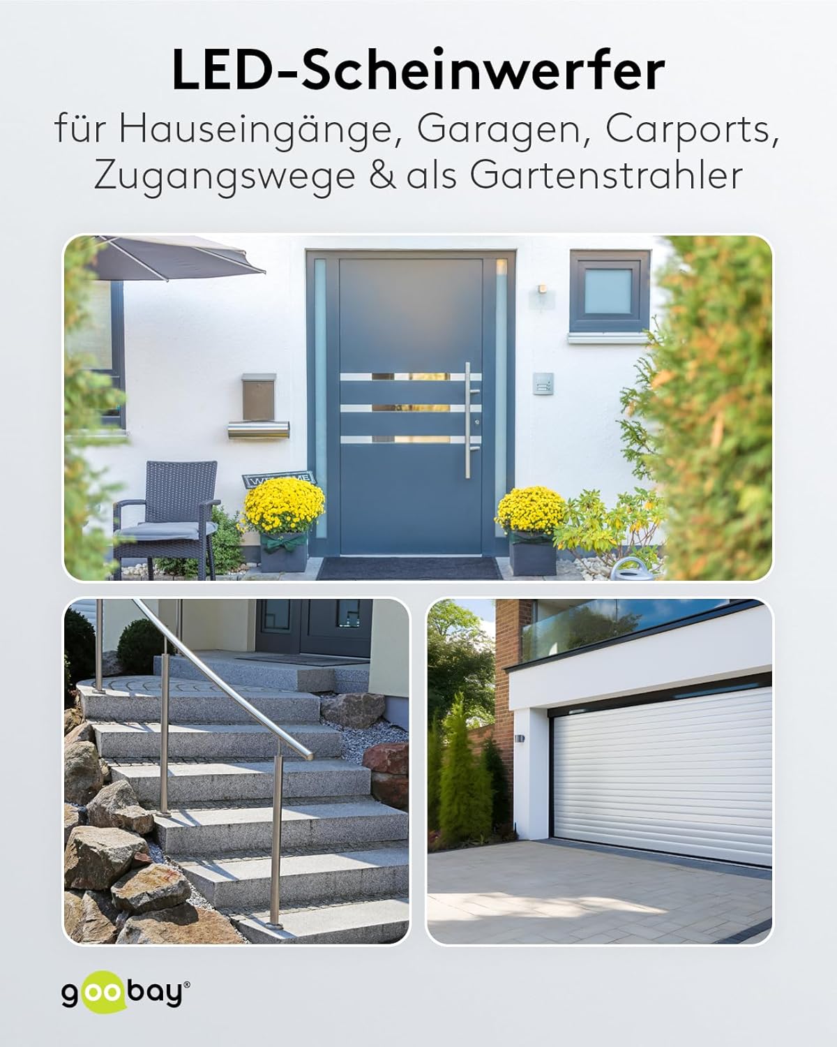 LED Strahler Außen 30W / Außenstrahler IP65 / Neutralweißes Licht 2550 lm/LED Scheinwerfer Fluter Wandmontage / IP65 Gartenstrahler/Schwarz [Energieklasse F]