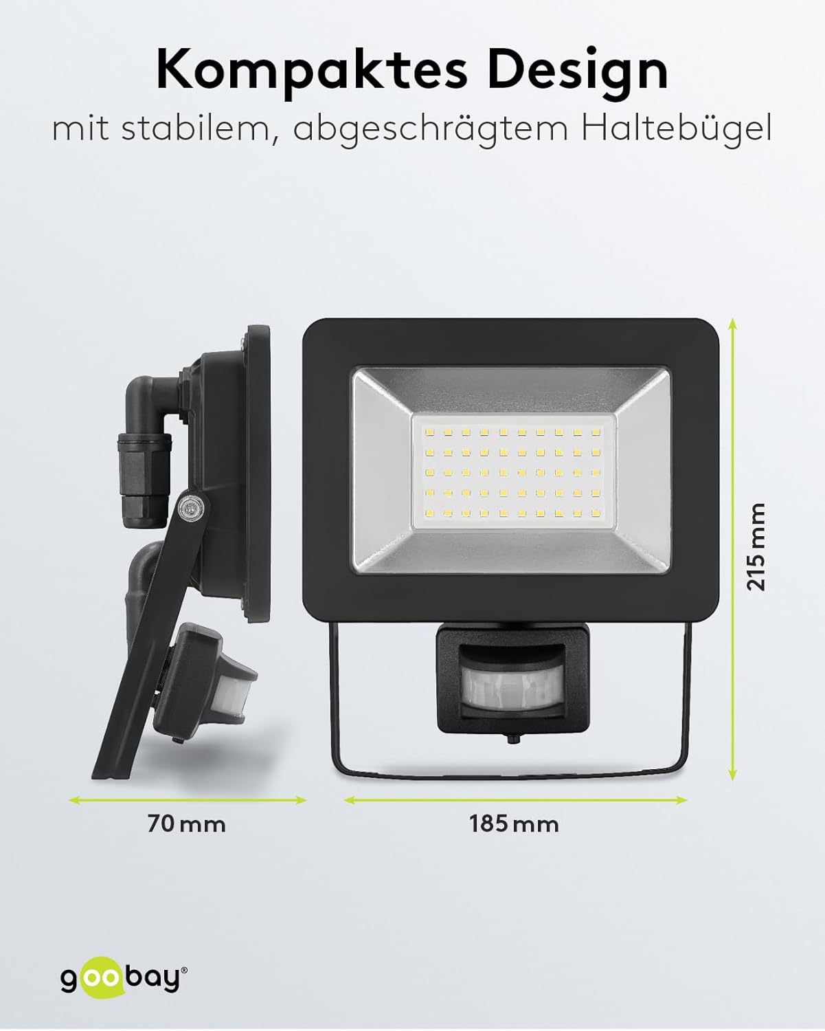 LED Strahler Bewegungsmelder Außen 50W / PIR Sensor Außenstrahler IP44 / Neutralweißes Licht 4250 lm / LED Scheinwerfer Fluter Wandmontage / Gartenstrahler / Schwarz