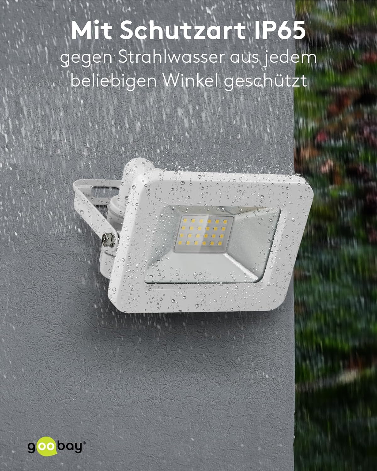 LED Strahler Außen 20W / Außenstrahler IP65 / Neutralweißes Licht 1700 lm/LED Scheinwerfer Fluter Wandmontage / IP65 Gartenstrahler/Weiß [Energieklasse F]