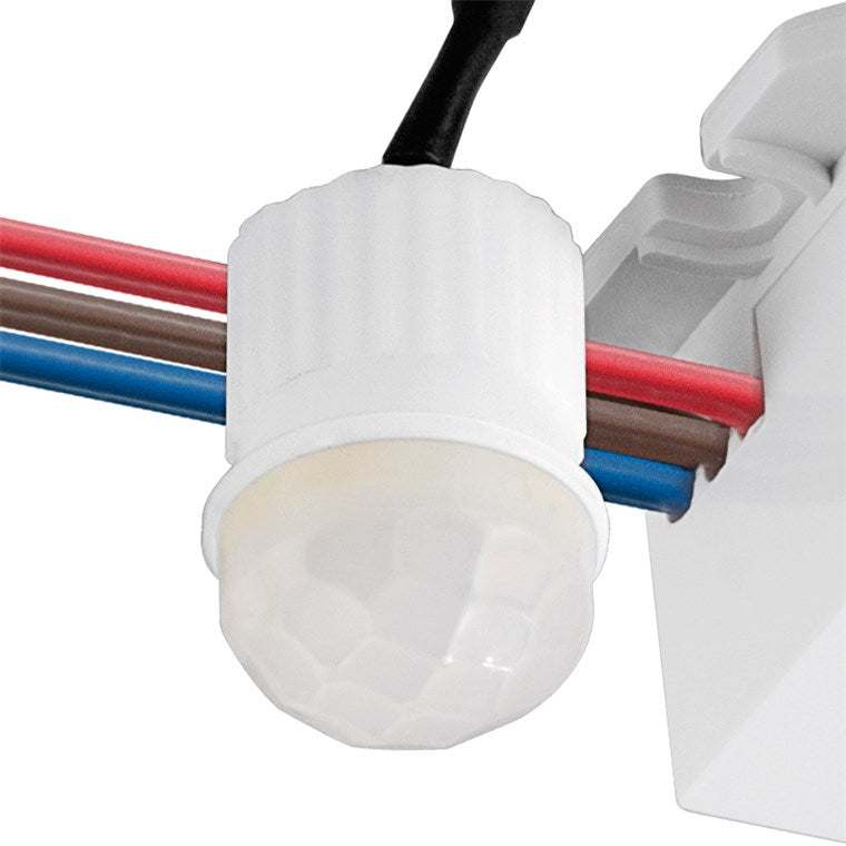 goobay Mini Infrarot Bewegungsmelder Innen – Kleinstbauweise für fast Unsichtbare Unterputz (UP) Montage – 360° Erfassungsbereich – Reichweite 6m - Weiß, Schwarz