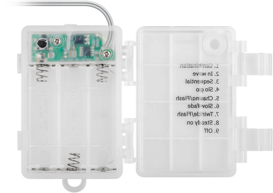 goobay 300er LED-Lichtervorhang - mit Fernbedienung, Timer-Funktion, 8 Leuchtmodi, Dimmer, USB- und Batteriebetrieb, warm-weiß (3000 K)