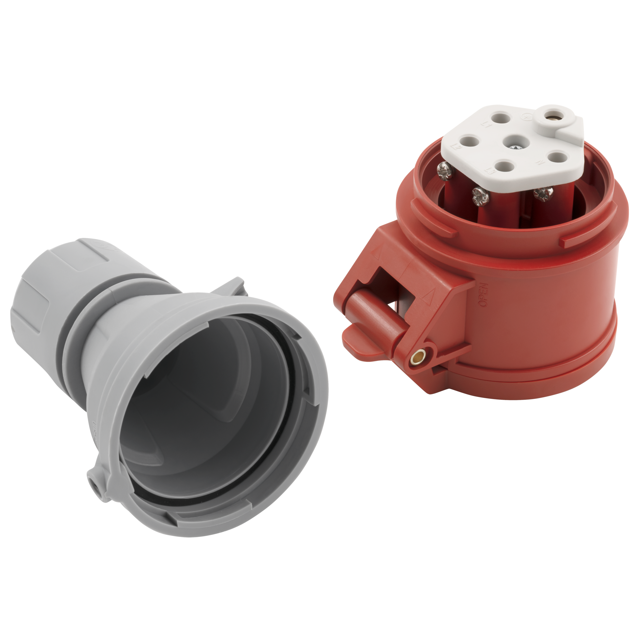 MC POWER CEE Steckdose IP44 Kupplung | 5-polig 415V, 16A Starkstrom Ladedose | Industrie Handwerk Landwirtschaft Drehstromgeräte