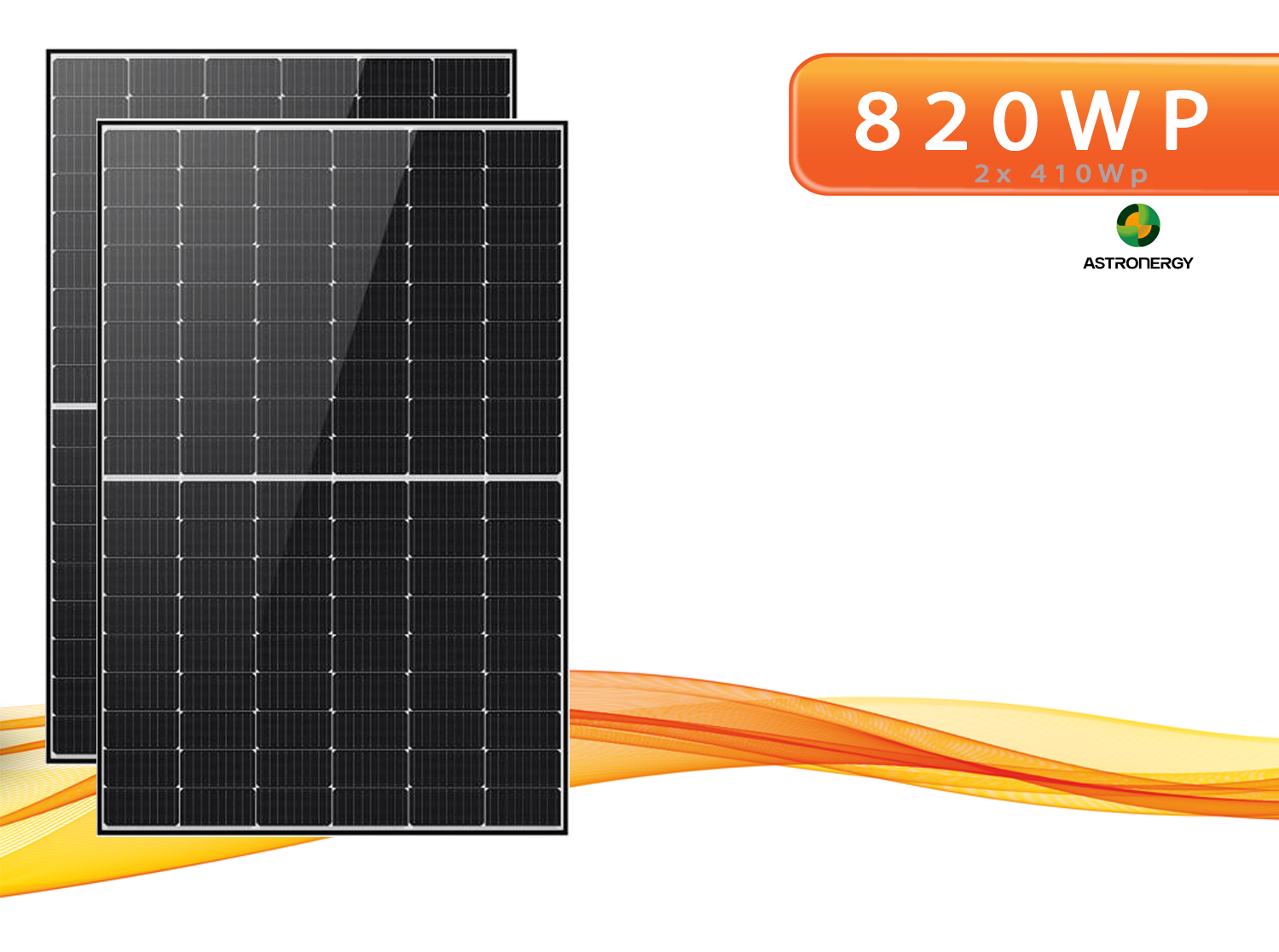 2x ASTRONERGY CHSM54M-HC 410W Black Frame PV Solarmodule für Balkonkraftwerk