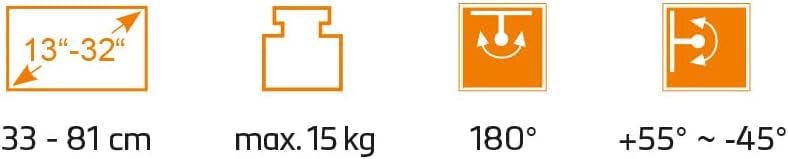 my wall TV-Wandhalterung für Wohnmobile HC1-2L TV Wandhalterung für Wohnmobil und Wohnwagen, Fernsehhalterung, Schwenkbar, Neigbar, VESA kompatibel, Bildschirmhalterung