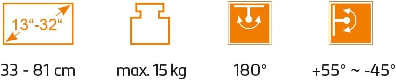my wall TV-Wandhalterung für Wohnmobile HC1-3L TV Wandhalterung für Wohnmobil und Wohnwagen, Fernsehhalterung, Schwenkbar, Neigbar, VESA kompatibel, Bildschirmhalterung
