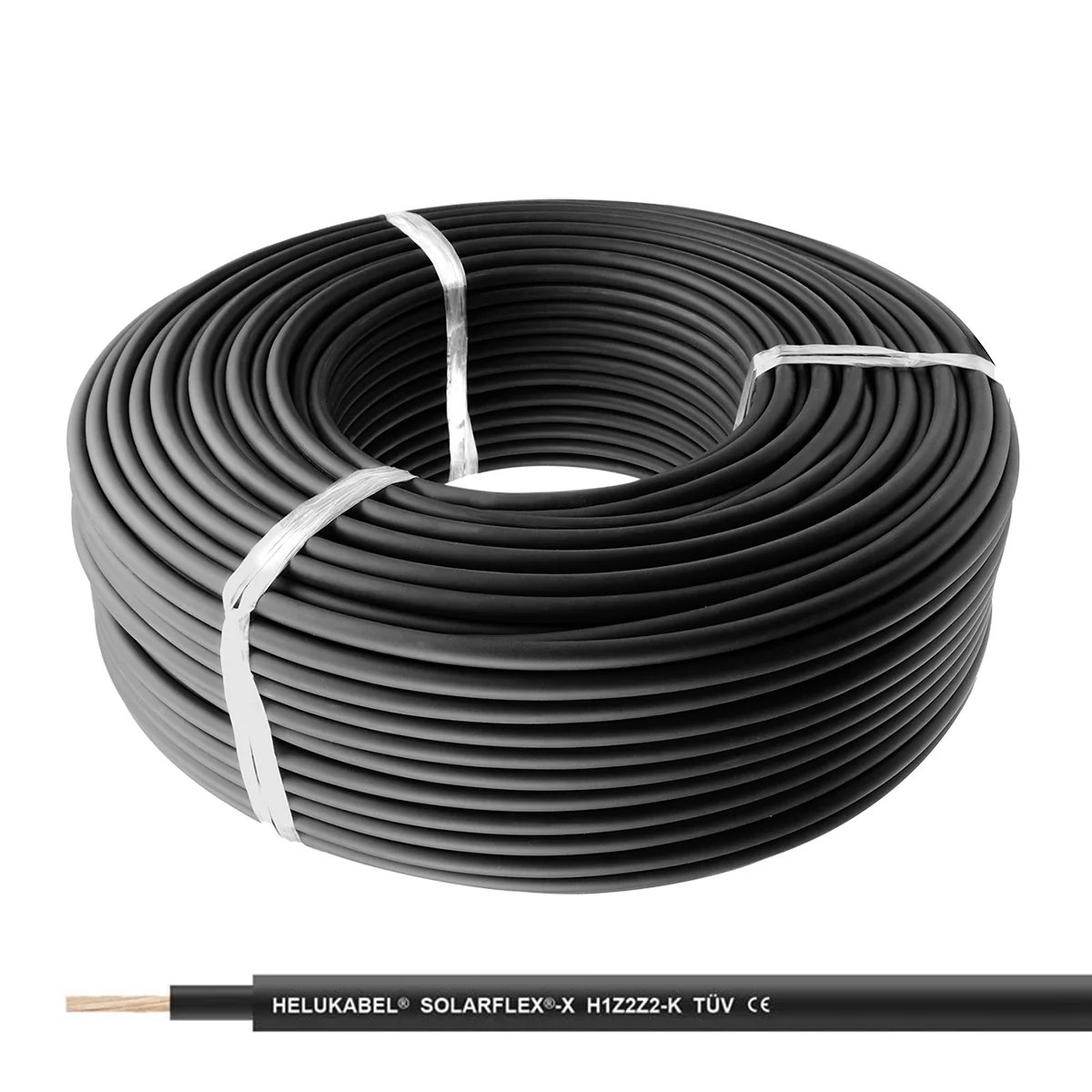 Solarkabel HELUKABEL SOLARFLEX®-X H1Z2Z2-K 6 mm² schwarz 100m halogenfrei