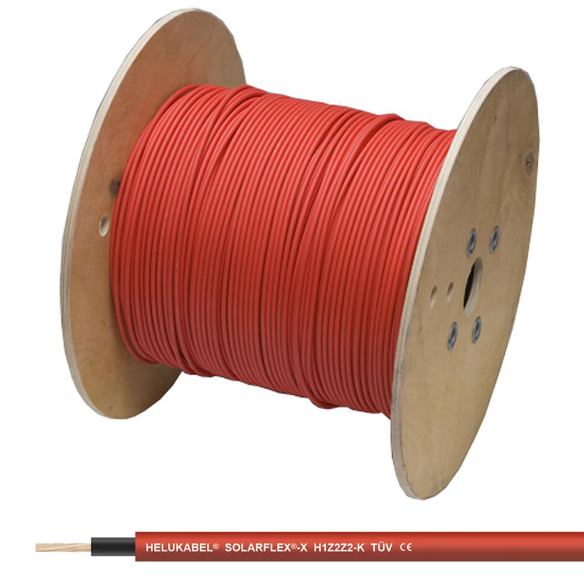 Solarkabel HELUKABEL SOLARFLEX®-X H1Z2Z2-K 6 mm² rot 500m halogenfrei